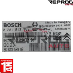 CALCULATEUR DÉCODÉ CITROEN JUMPY PEUGEOT EXPERT 1.6HDI 0281013869 9664356980 BOSCH EDC16C34