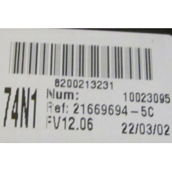 UCH VIERGE RENAULT LAGUNA 2 74N1 8200213231 21669694-5C FV12.06