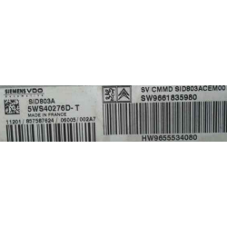CALCULATEUR DÉCODÉ PEUGEOT 307 HDI 5WS40276D-T SW9661835980 HW9655534080 SID803A