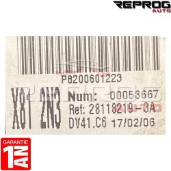 UCH VIERGE RENAULT ESPACE 4 X81 2N3 X81 2N3 P8200601223 28118219-3A SAGEM