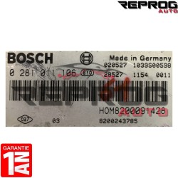 CALCULATEUR VIERGE RENAULT MASTER 0281011106 8200243785 HOM8200091428 EDC15C3