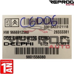 CALCULATEUR VIERGE PEUGEOT CITROEN 2.0 HDI HW9666912580 9801556080 DCM3.5 DELPHI