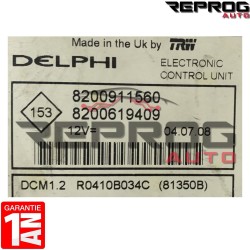 CALCULATEUR VIERGE RENAULT CLIO 3 8200911560 8200619409 DELPHI DCM1.2