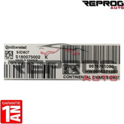 CALCULATEUR MOTEUR DÉCODÉ PEUGEOT S180075002K 9676761080 HW9666571380 SID807