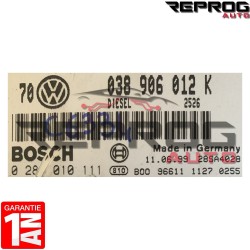 CALCULATEUR DÉCODÉ VW GOLF 4 BORA 1.9 TDI 038906012K 0281010111 BOSCH EDC15VM+
