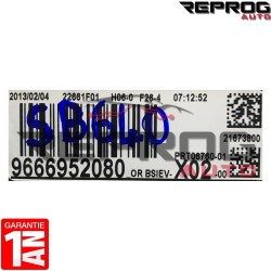 BSI VIERGE PEUGEOT 207 CITROEN C3 9666952080 X02 26580YA 6580YC 1663371180
