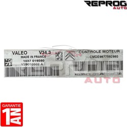 CALCULATEUR DÉCODÉ PEUGEOT 206+ V34.3 CMDE9677592980 HW9666596780 VALEO