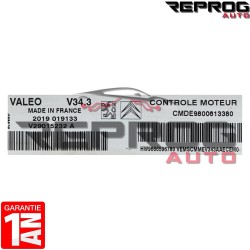 CALCULATEUR DÉCODÉ PEUGEOT 206+ V34.3 CMDE9800613380 HW9666596780 VALEO