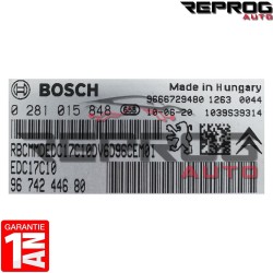 CALCULATEUR DÉCODÉ PEUGEOT 207 1.6 HDI 0281015848 9674244680 BOSCH EDC17C10