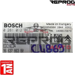 CALCULATEUR DÉCODÉ PEUGEOT 207 1.6HDI 0281012467 9663786380 BOSCH EDC16C34