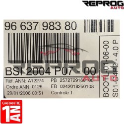 BSI VIERGE PEUGEOT 207 EXPERT 1007 FIAT SCUDO II P07-00 9663798380  VALEO