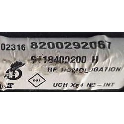 UCH VIERGE RENAULT MEGANE 2 N2 INT 8200292067 S118400200H SIEMENS X84