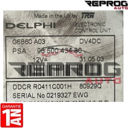 CALCULATEUR VIERGE CITROEN C3 1.4 HDI 9650043480 R0411C001H DV4DC DDCR
