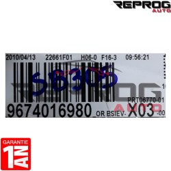 BSI VIERGE PEUGEOT 207 CITROEN C3 II VALEO X03 9674016980 6580TR 6580TS 1663371480