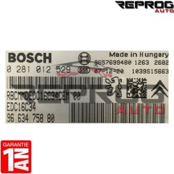 CALCULATEUR DÉCODÉ PEUGEOT 207 1.4 HDI 0281012529 9663475880 BOSCH EDC16C34