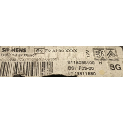 BSI VIERGE CITROEN C2 C3 F03-00 9649811580 S118085100H SIEMENS