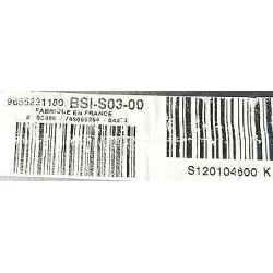 BSI VIERGE PEUGEOT 407 BSI-S03-00 9655221180 S120104600K S03 SIEMENS