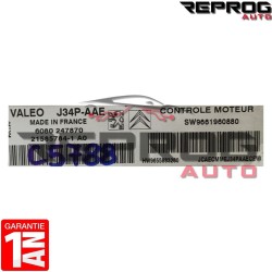 CALCULATEUR DÉCODÉ PEUGEOT 206 1.4 J34P-AAE SW9661960880 HW9655883280 VALEO