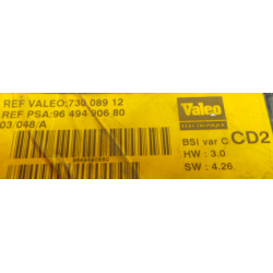 BSI VIERGE PEUGEOT 406 VALEO CD2 9649490680 73008912 HW: 2.0 SW: 4.26