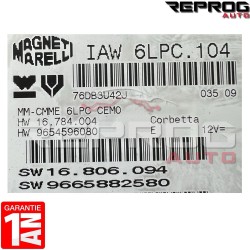 CALCULATEUR DÉCODÉ ou VIERGE PEUGEOT 207 1.4 16S IAW 6LPC.104 HW9654596080 SW9665882580