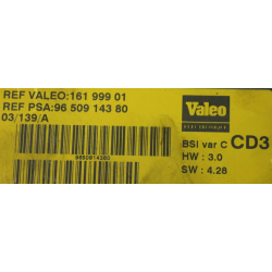 BSI VIERGE PEUGEOT 406 VALEO CD3 9650914380 16199901 HW: 2.0 SW: 4.28