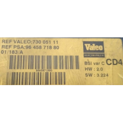 BSI VIERGE PEUGEOT 406 VALEO CD4 9645871880 73005111 SW: 3.224 HW: 2.0 VAR C
