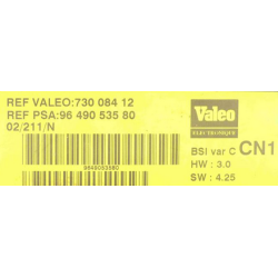 BSI VIERGE CITROEN XSARA VALEO CN1 9649053580 73008412 VALEO 4.25
