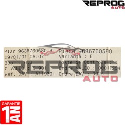 BSI VIERGE PEUGEOT 307 9636760580B 9636760580 VARIANTE: E VALEO G0X-00 SYLEA