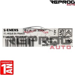 BSI VIERGE PEUGEOT 206 E02-00 9646777380 S118085210E S118085210G SIEMENS 6580HA 6580GZ