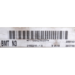 BMT VIERGE N3 RENAULT CLIO 2 PHASE 1 P7700429665F 21652216-1A V5.02 N3 UCH