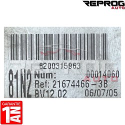 UCH VIERGE RENAULT ESPACE 4 81N2 8200315963 BV12.02 SAGEM 21674466-3B