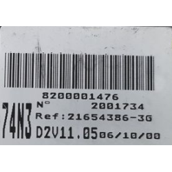UCH VIERGE RENAULT LAGUNA 2 8200001476 21654386-3G 74N3 SAGEM