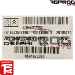 CALCULATEUR MOTEUR VIERGE PEUGEOT 407 HW9663548180 9664873380 DCM3.4 DELPHI