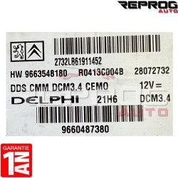 CALCULATEUR MOTEUR VIERGE PEUGEOT 308 HW9663548180 9660487380 DCM3.4 DELPHI