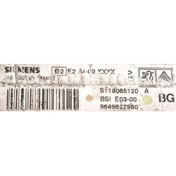 BSI VIERGE PEUGEOT PARTNER 206 CITROEN BERLINGO E03-00 MG 9649627980 S118085120A SIEMENS