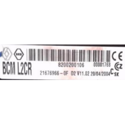 UCH VIERGE RENAULT CLIO 3 MODUS BCM L2CR 8200200106 21676966-0F V11.02
