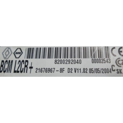 UCH VIERGE RENAULT CLIO 3 MODUS BCM 8200292040 21676967-8F V11.02 L2CR+