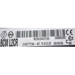 UCH VIERGE RENAULT CLIO 3 MODUS BCM 8200343733 21677736-5F L2CR V12.07