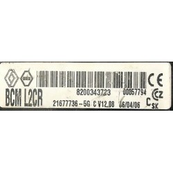 UCH VIERGE RENAULT CLIO 3 MODUS BCM 8200343733 21677736-5G L2CR V12.08