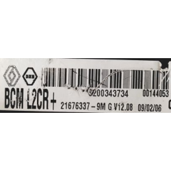 UCH VIERGE RENAULT CLIO 3 MODUS BCM 8200343734 21676337-9M L2CR+ V12.08