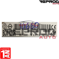 UCH VIERGE RENAULT MODUS CLIO 3 BCM 8200497362 28113680-7A L2CR V11.16
