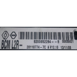 UCH VIERGE RENAULT MODUS CLIO 3 BCM 8200652284B 28118774-7C L2R- V12.10