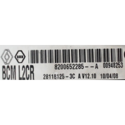 UCH VIERGE RENAULT CLIO 3 MODUS BCM 8200652285A 28118125-3C L2CR V12.10
