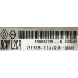 UCH VIERGE RENAULT CLIO 3 MODUS BCM 8200652285B 28118125-32A L2CR V12.10