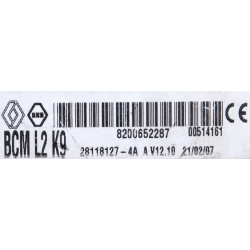 UCH VIERGE RENAULT CLIO 3 MODUS BCM 8200652287B 28118127-4A L2K9 V12.10