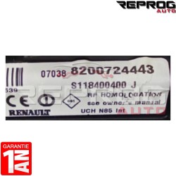 UCH VIERGE RENAULT CLIO 3 A CARTE MAIN LIBRE 8200724443 S118400400J N85 INT