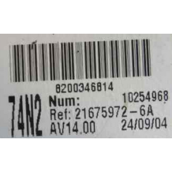UCH VIERGE RENAULT LAGUNA 2 8200346814 21675972-6A 74N2 SAGEM