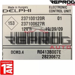 CALCULATEUR VIERGE RENAULT MEGANE 3 1.5DCI 237100120R 237100627R DELPHI DCM3.4