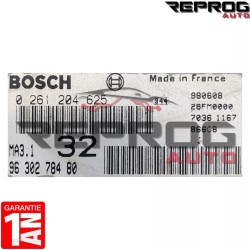CALCULATEUR DÉCODÉ PEUGEOT 106 CITROEN SAXO 0261204625 9630278480 BOSCH MA3.1
