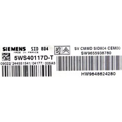 CALCULATEUR DÉCODÉ CITROEN C2 C3 5WS40117D-T SW9655938780 HW9648624280 SID804